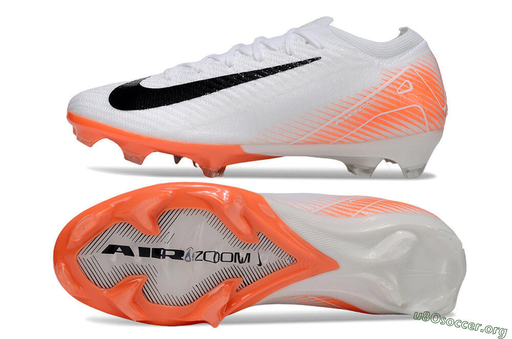Nike Air Zoom Mercurial Vapor 16 Elite FG Football Boots - White/Black/Orange 1