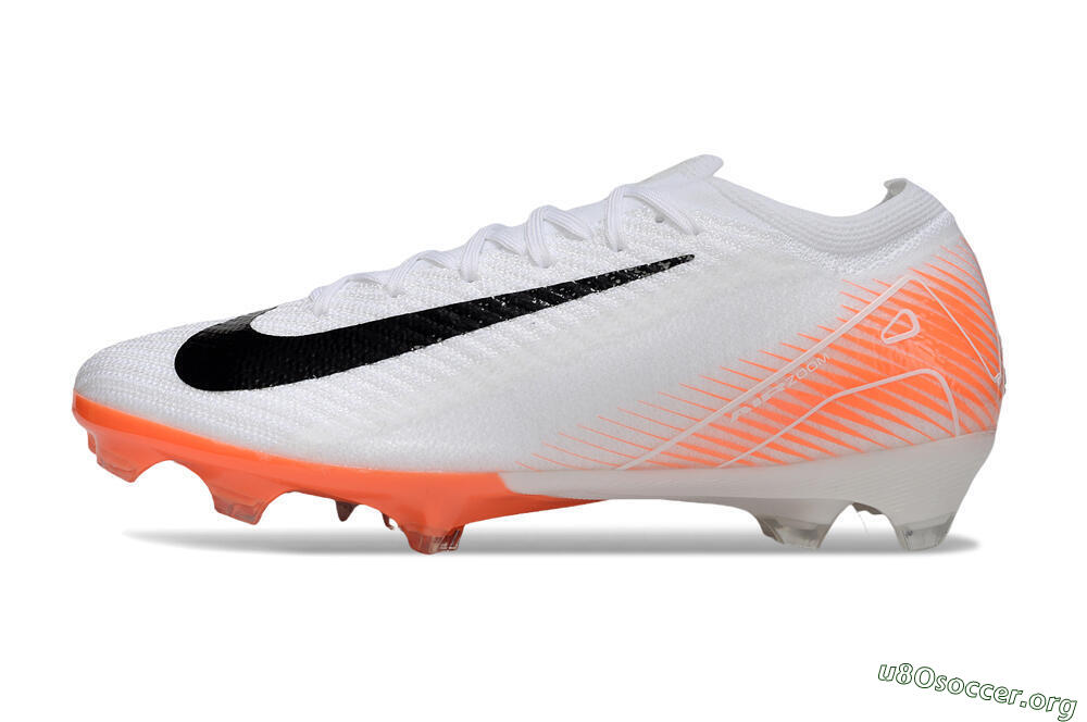 Nike Air Zoom Mercurial Vapor 16 Elite FG Football Boots - White/Black/Orange 3