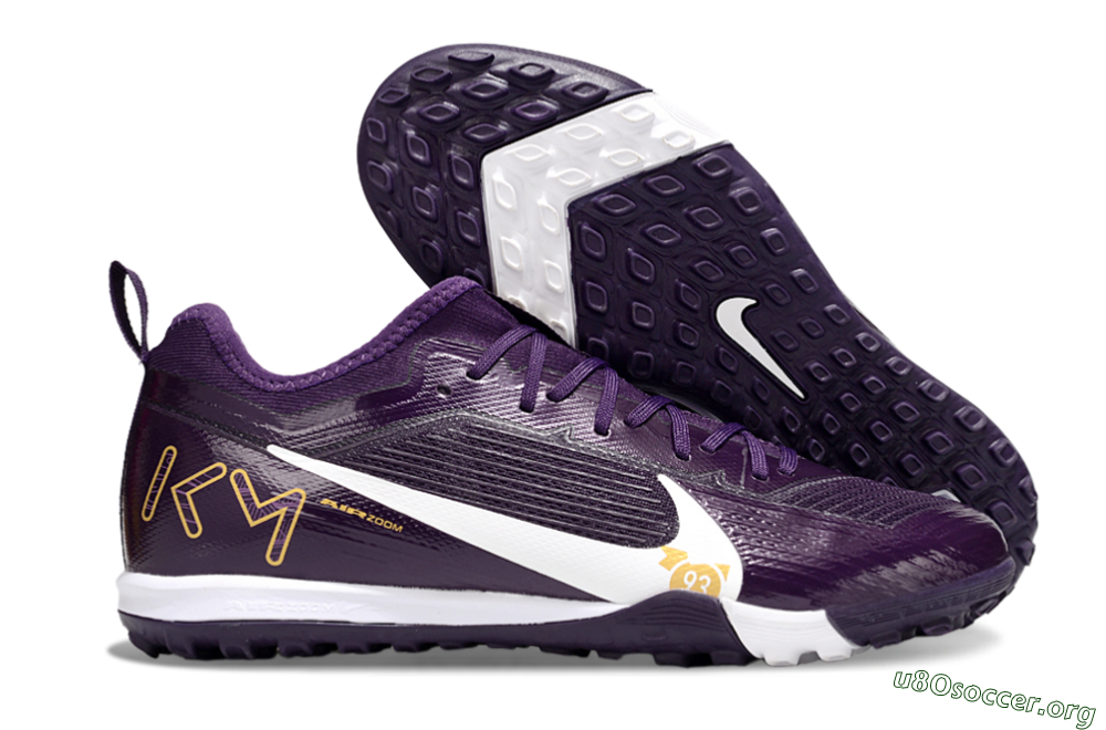 Nike Air Zoom Mercurial Vapor 16 Elite TF Football Shoes - Purple/White/Gold 2