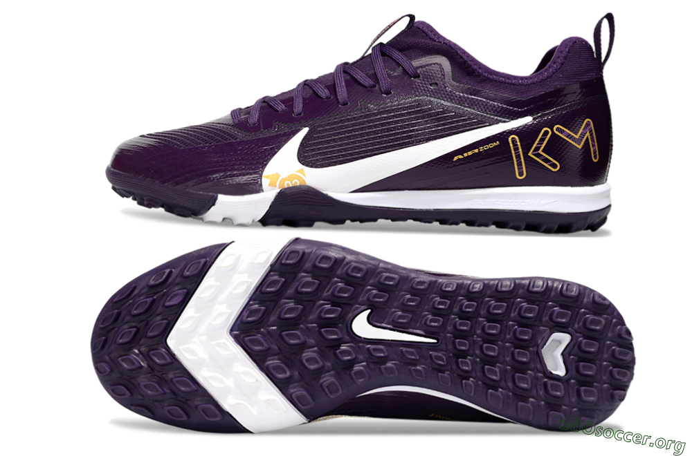 Nike Air Zoom Mercurial Vapor 16 Elite TF Football Shoes - Purple/White/Gold 1