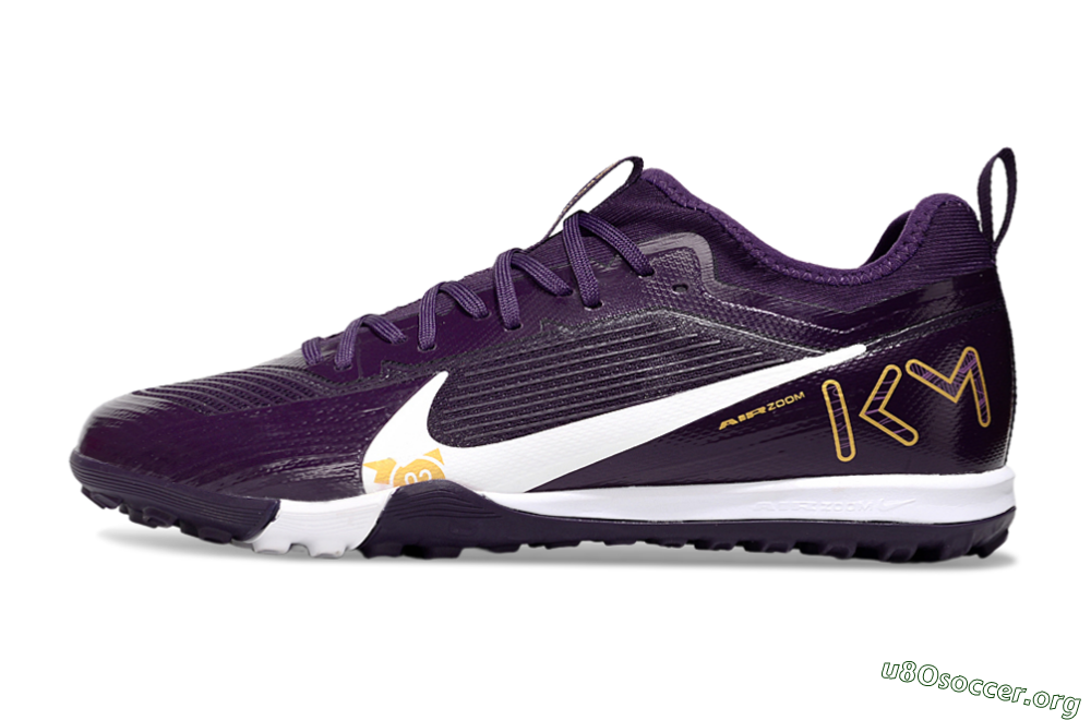 Nike Air Zoom Mercurial Vapor 16 Elite TF Football Shoes - Purple/White/Gold 3