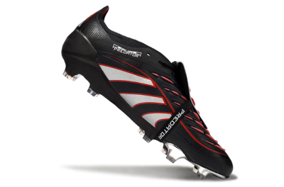 Adidas Predator 25 Elite Foldover Tongue FG Football Boots - Black/Silver/Red