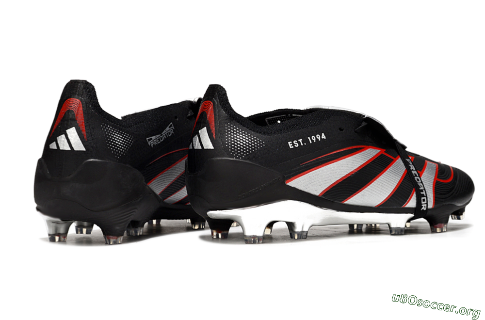 Adidas Predator 25 Elite Foldover Tongue FG Football Boots - Black/Silver/Red 6