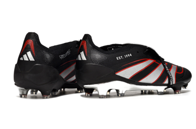 Adidas Predator 25 Elite Foldover Tongue FG Football Boots - Black/Silver/Red