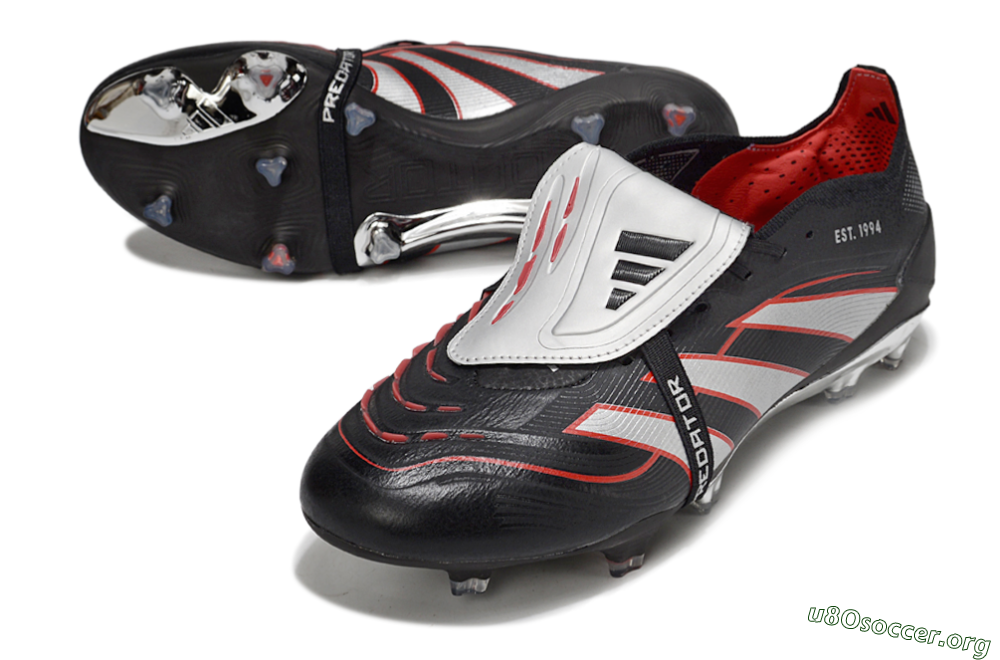 Adidas Predator 25 Elite Foldover Tongue FG Football Boots - Black/Silver/Red 0