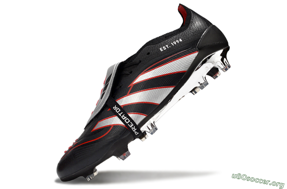 Adidas Predator 25 Elite Foldover Tongue FG Football Boots - Black/Silver/Red 5