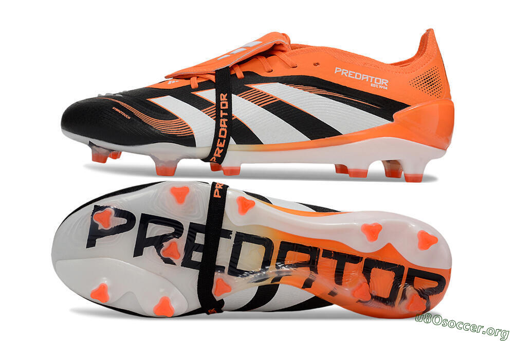 Adidas Predator 25 Elite Foldover Tongue FG Football Boots - White/Black/Red 1