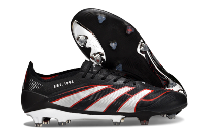 Adidas Predator 25 Elite FG Football Boots - Black/Silver/Red