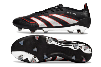Adidas Predator 25 Elite FG Football Boots - Black/Silver/Red