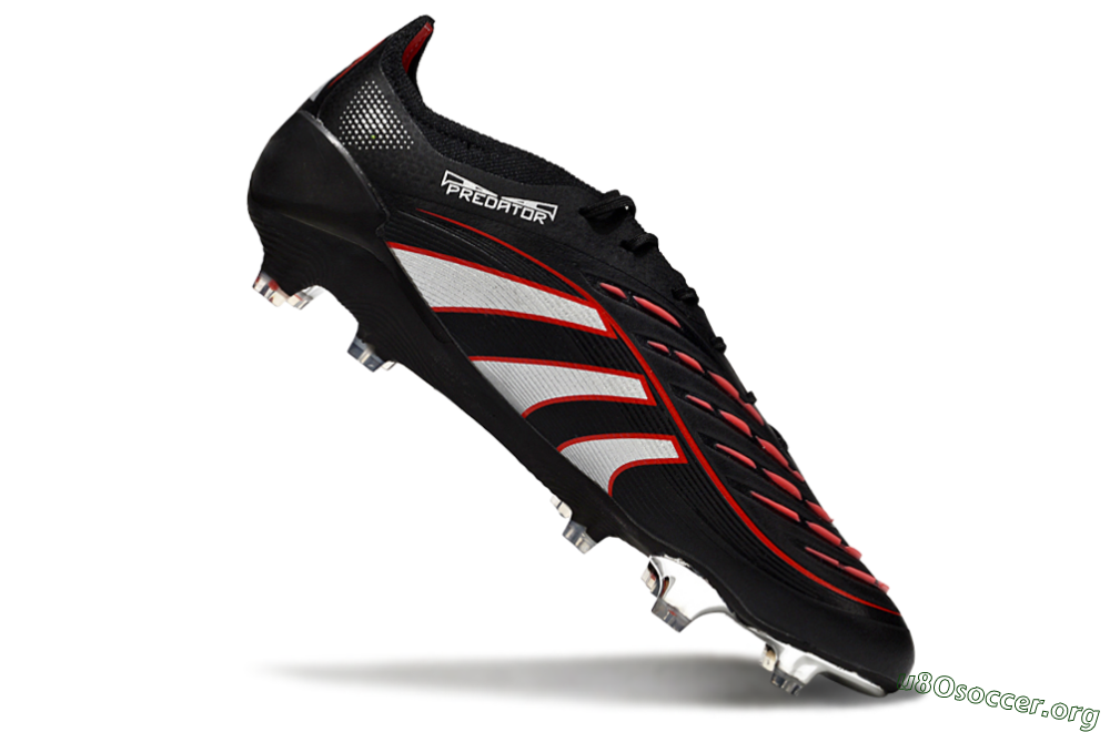 Adidas Predator 25 Elite FG Football Boots - Black/Silver/Red 4