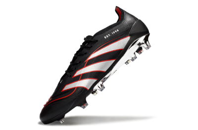 Adidas Predator 25 Elite FG Football Boots - Black/Silver/Red