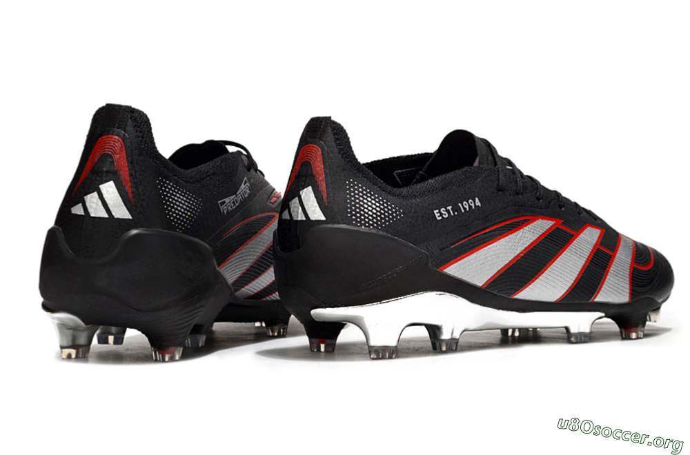 Adidas Predator 25 Elite FG Football Boots - Black/Silver/Red 6
