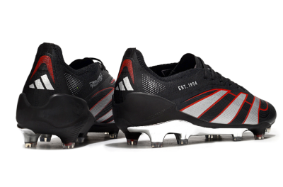 Adidas Predator 25 Elite FG Football Boots - Black/Silver/Red