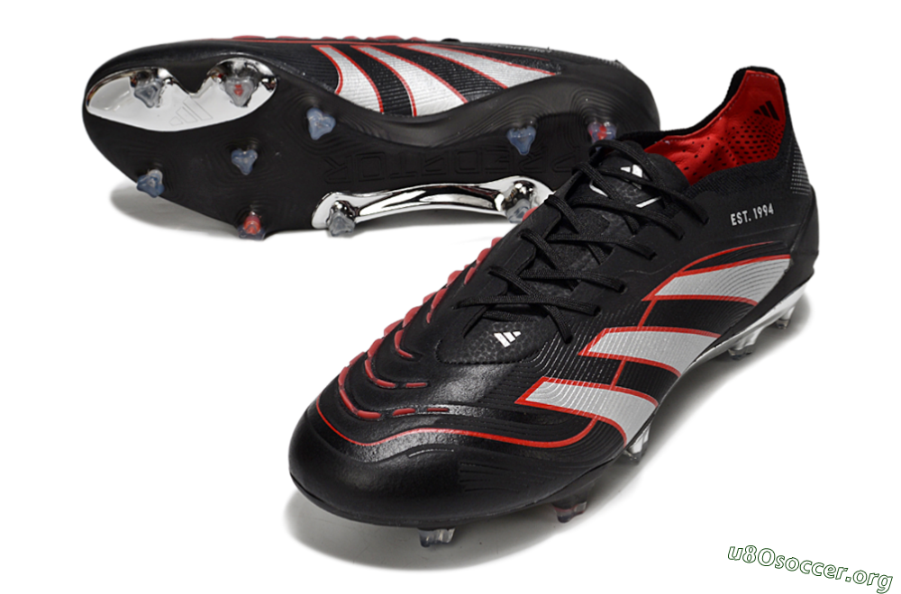 Adidas Predator 25 Elite FG Football Boots - Black/Silver/Red 0