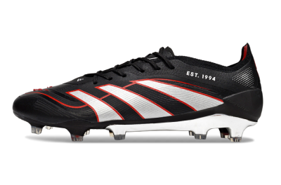 Adidas Predator 25 Elite FG Football Boots - Black/Silver/Red