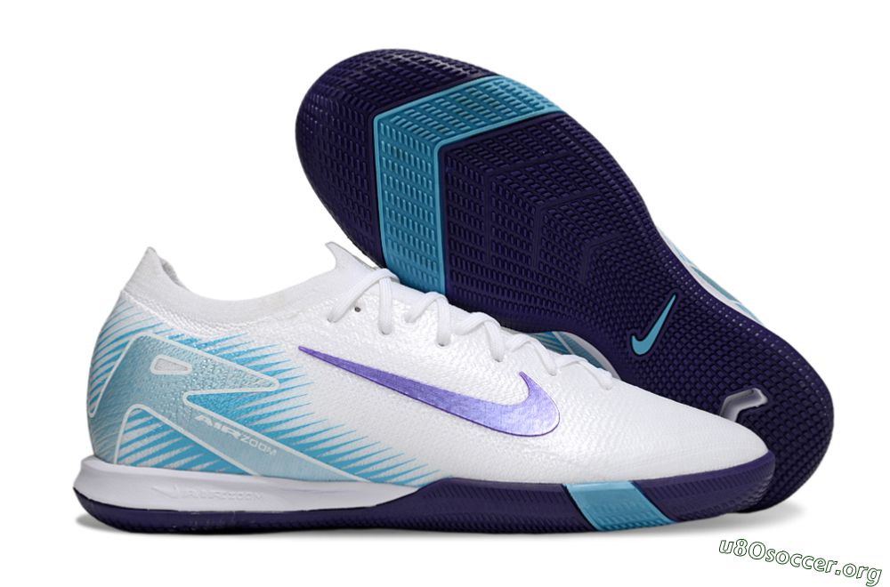 Nike Air Zoom Mercurial Vapor 16 Elite IC Football Shoes - White/Purple/Pink 2