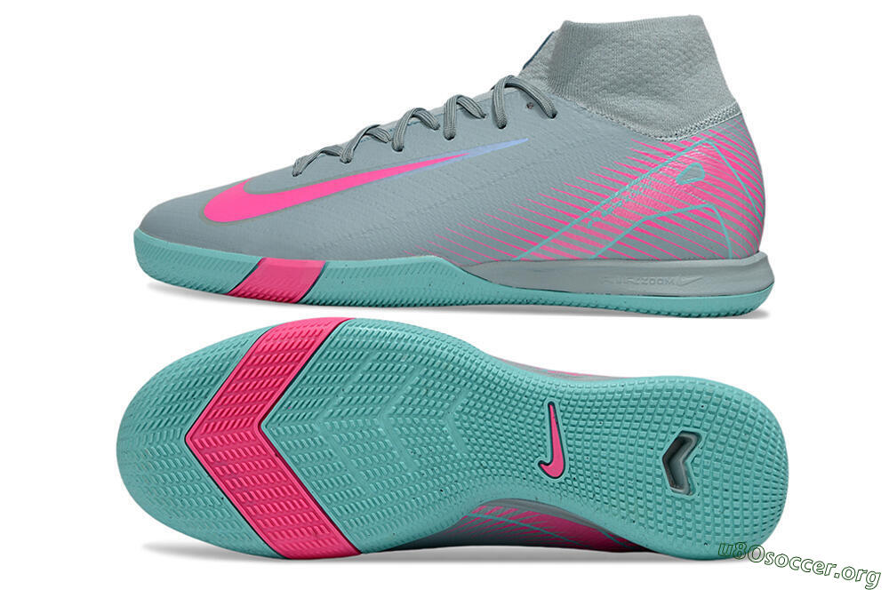 Nike Air Zoom Mercurial Superfly 10 Elite IC Football Shoes - Jade/Pink 1
