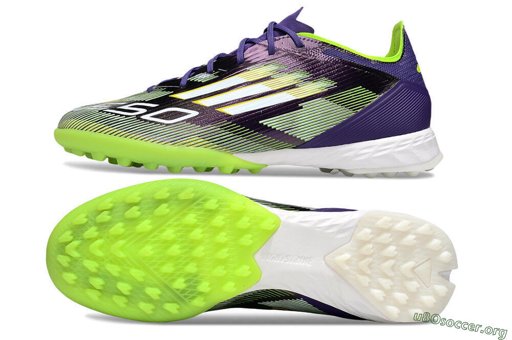 Adidas F50 Pro TF Football Shoes - Purple/White/Yellow 1