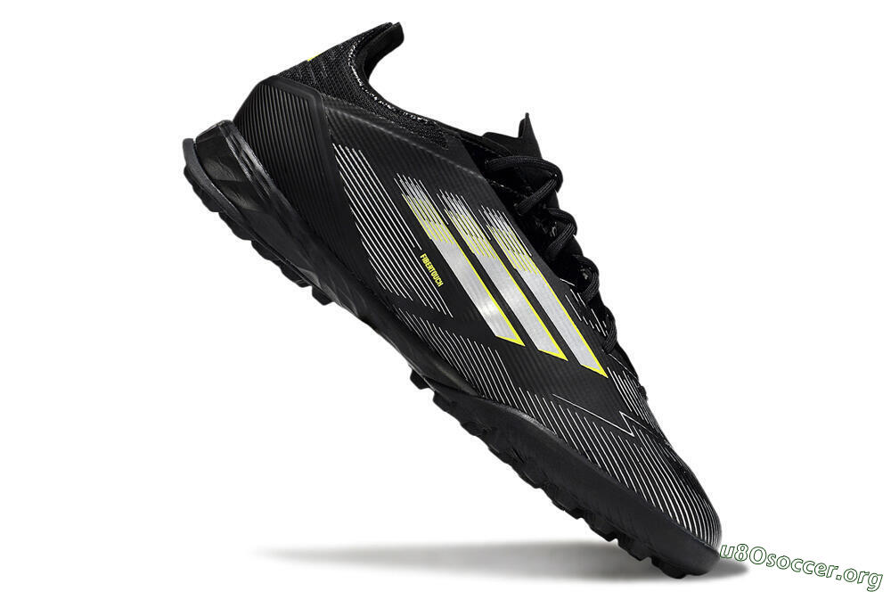 Adidas F50 Pro TF Football Shoes - Black/White/Yellow 4