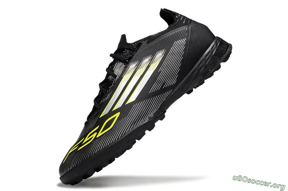 Adidas F50 Pro TF Football Shoes - Black/White/Yellow 5