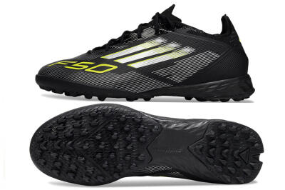 Adidas F50 Pro TF Football Shoes - Black/White/Yellow