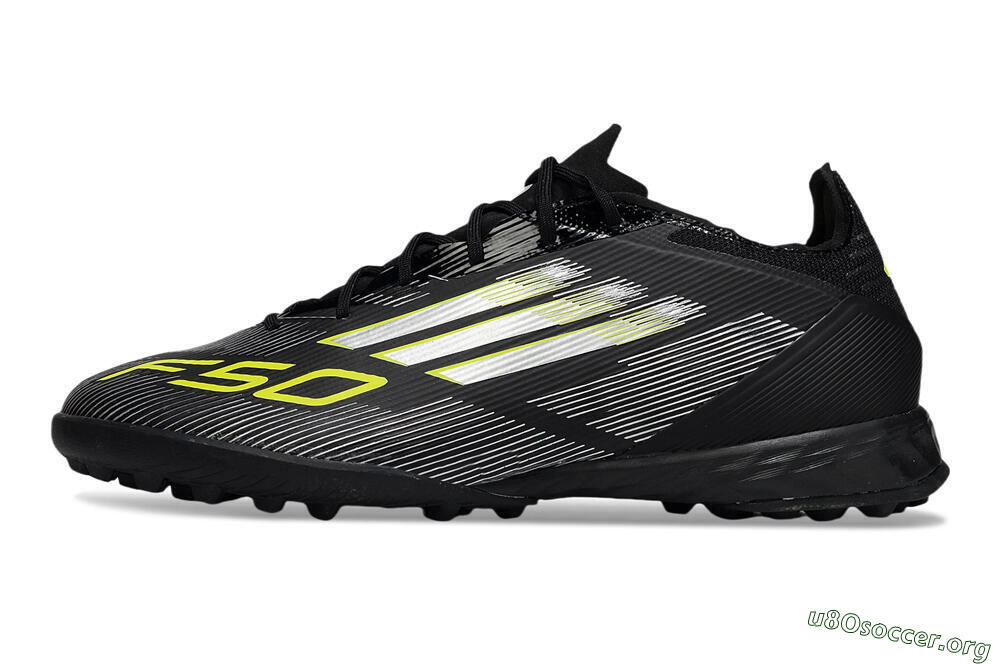 Adidas F50 Pro TF Football Shoes - Black/White/Yellow 3