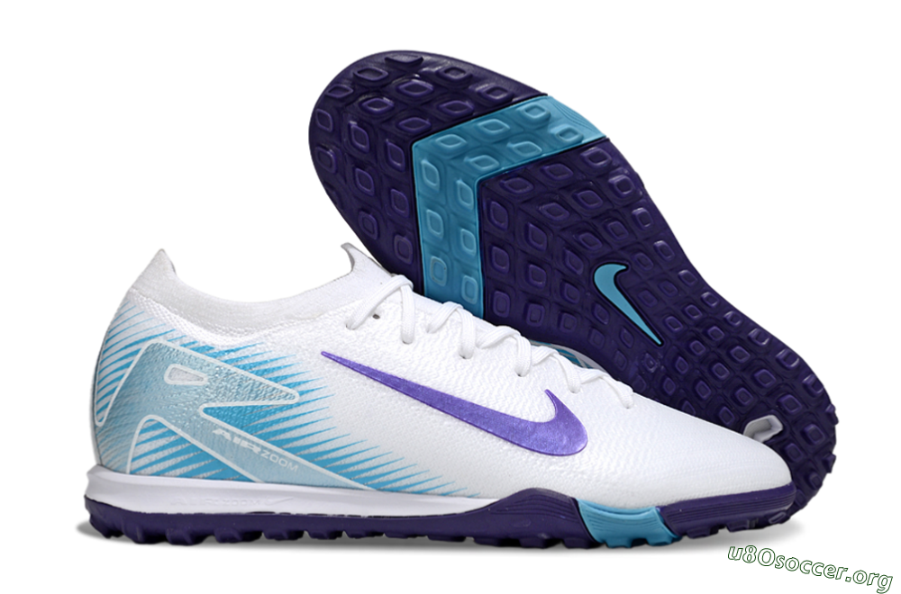 Nike Air Zoom Mercurial Vapor 16 Elite TF Football Shoes - White/Purple/Pink 2