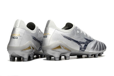 Mizuno Morelia Neo 4 Bate FG Football Boots - Silver/Black