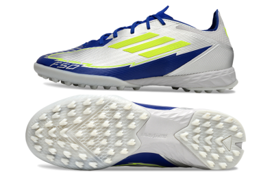 Adidas F50 Pro TF Football Shoes - Silver/Blue/Yellow
