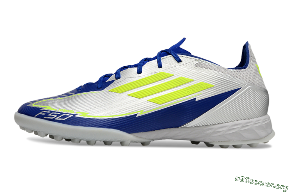 Adidas F50 Pro TF Football Shoes - Silver/Blue/Yellow 3