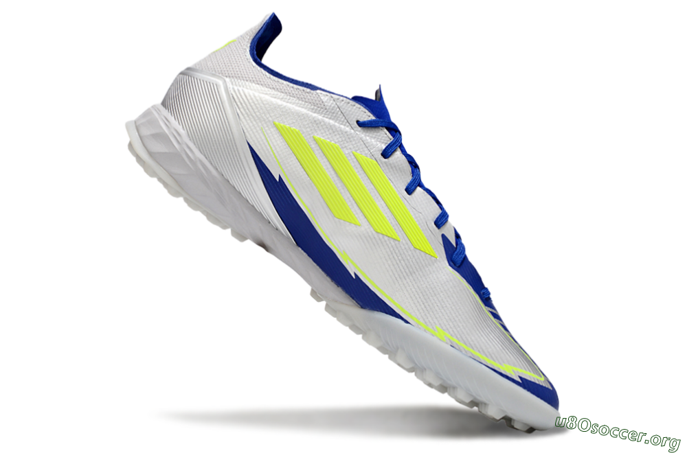 Adidas F50 Pro TF Football Shoes - Silver/Blue/Yellow 4