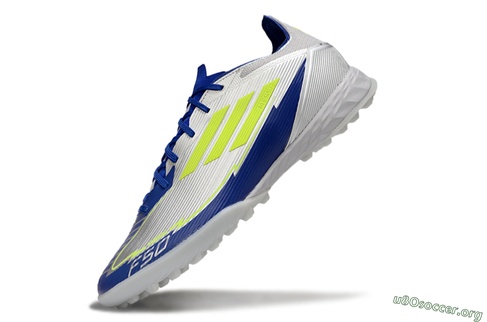 Adidas F50 Pro TF Football Shoes - Silver/Blue/Yellow 5