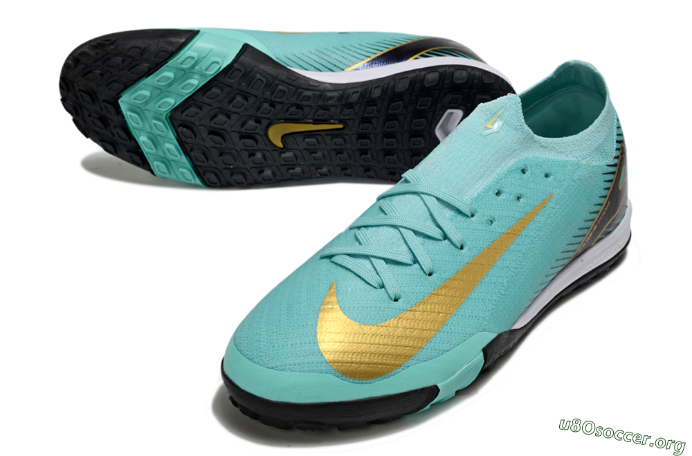 Nike Air Zoom Mercurial Vapor 16 Elite TF Football Shoes - Jade/Gold/Black 0