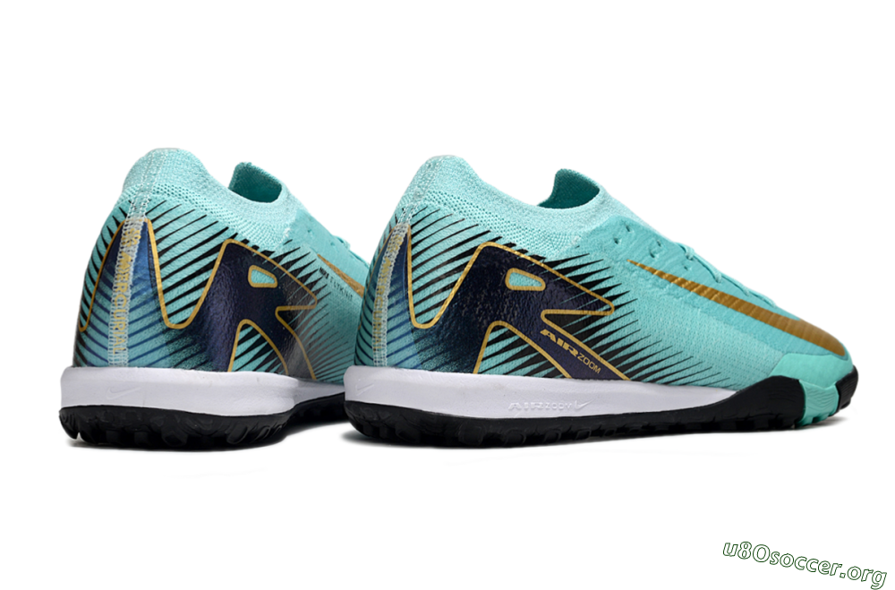 Nike Air Zoom Mercurial Vapor 16 Elite TF Football Shoes - Jade/Gold/Black 6