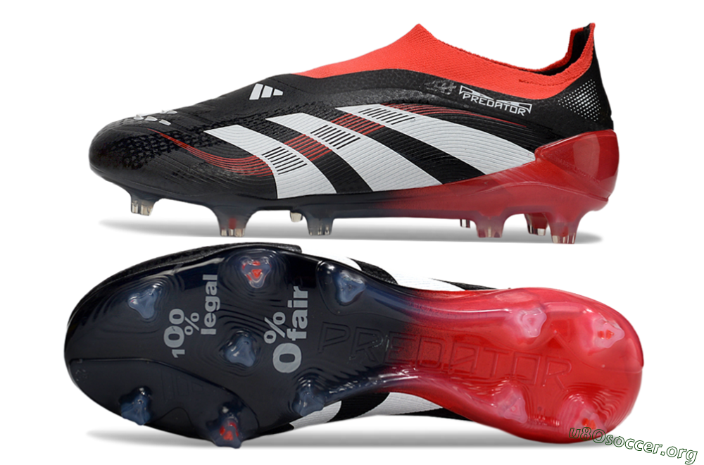 Adidas Predator Laceless Elite 25 FG Football Boots - Black/White/Red 1