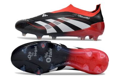 Adidas Predator Laceless Elite 25 FG Football Boots - Black/White/Red