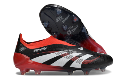 Adidas Predator Laceless Elite 25 FG Football Boots - Black/White/Red