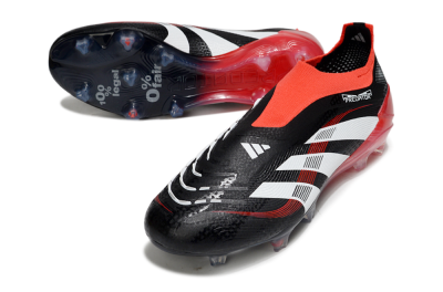 Adidas Predator Laceless Elite 25 FG Football Boots - Black/White/Red