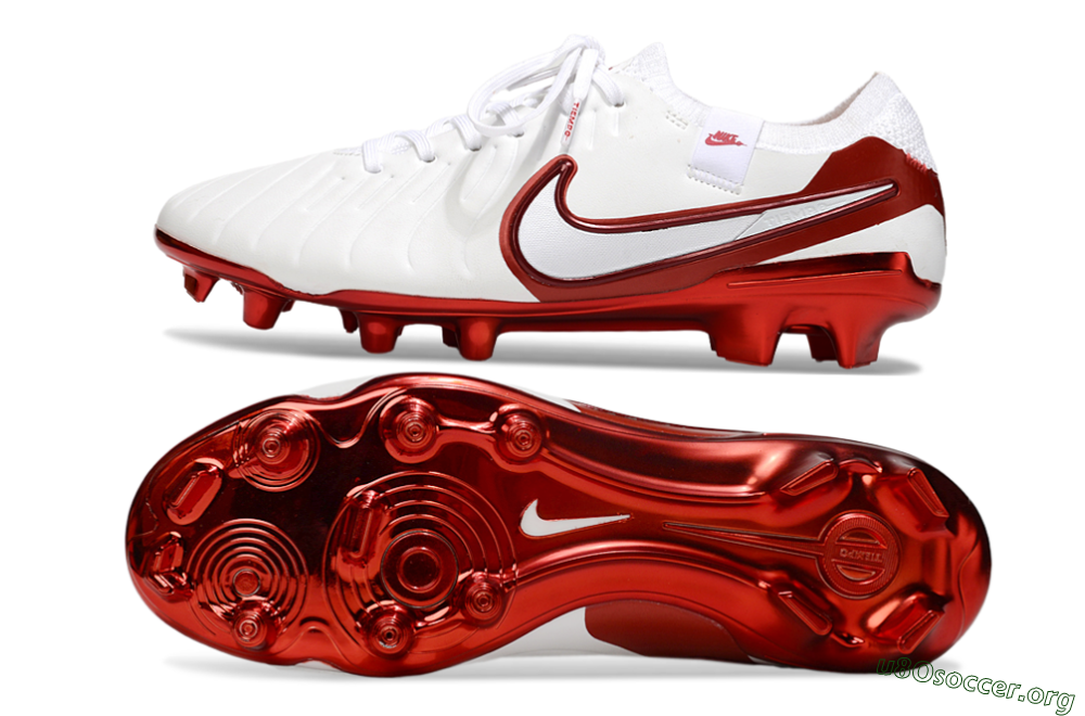 Nike Tiempo Legend 10 Elite FG Football Boots - White/Red 1
