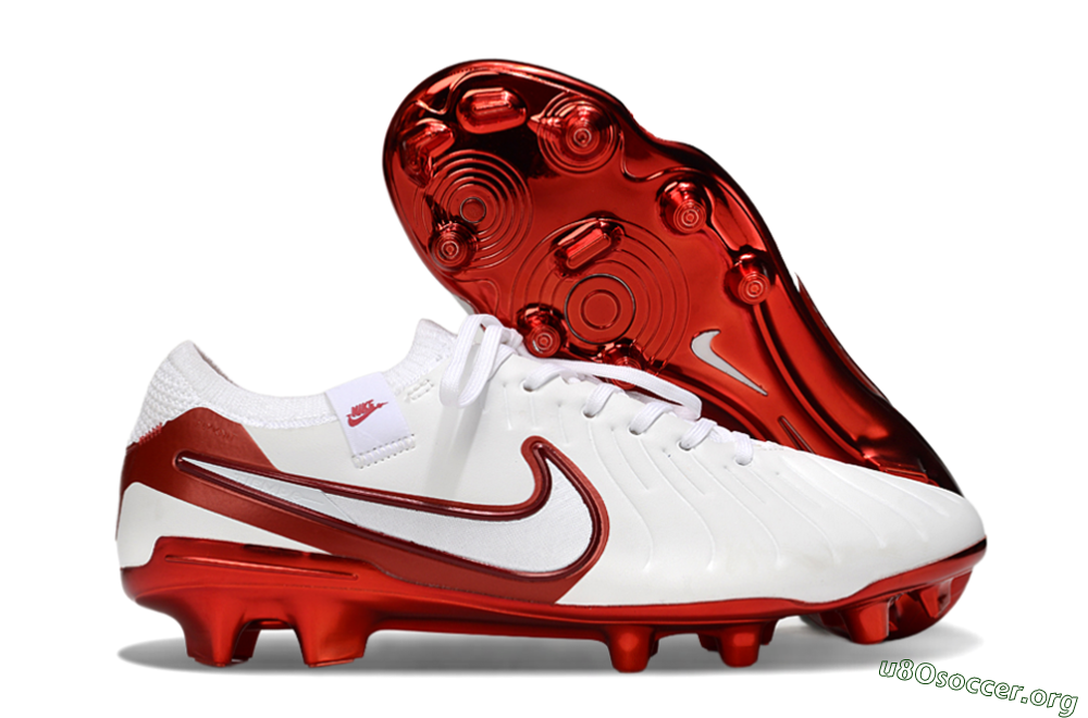 Nike Tiempo Legend 10 Elite FG Football Boots - White/Red 2
