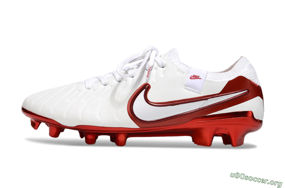 Nike Tiempo Legend 10 Elite FG Football Boots - White/Red 3
