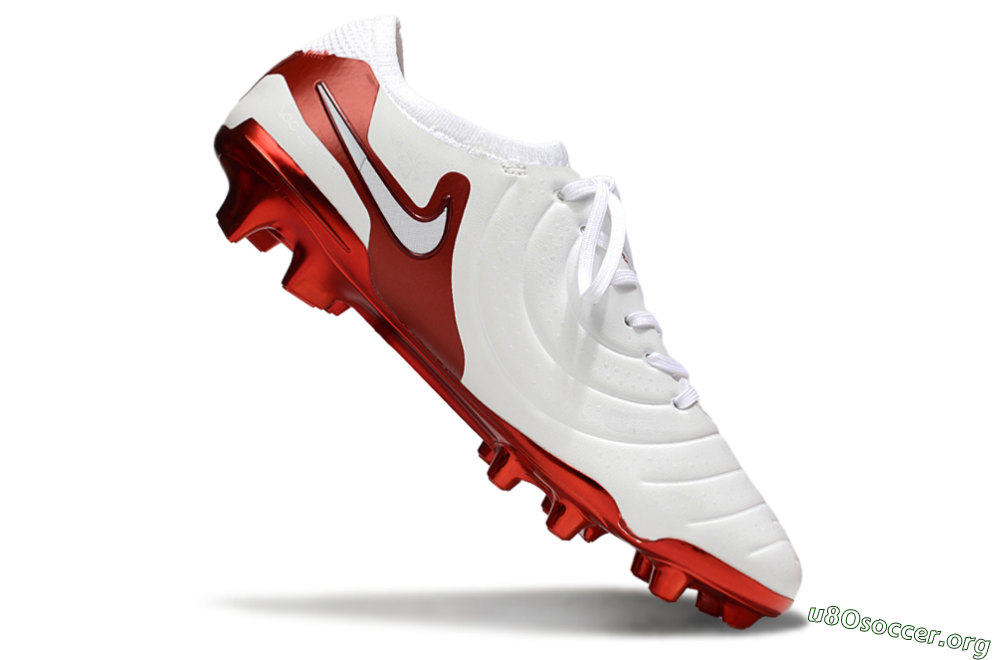 Nike Tiempo Legend 10 Elite FG Football Boots - White/Red 4