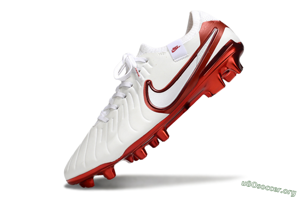 Nike Tiempo Legend 10 Elite FG Football Boots - White/Red 5
