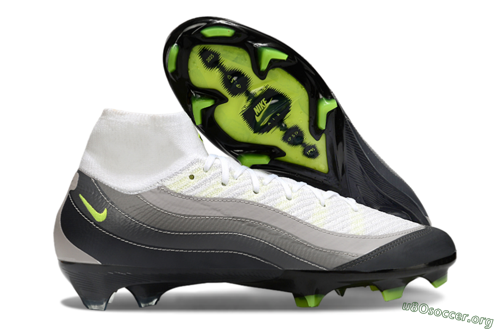 Nike Air Zoom Mercurial Superfly 10 Elite FG Football Boots - White/Grey/Yellow 2