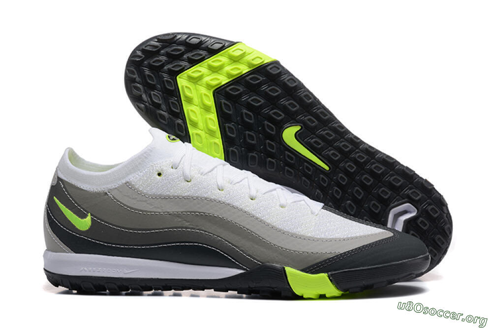 Nike Air Zoom Mercurial Vapor 16 Elite TF Football Shoes - White/Grey/Yellow 2