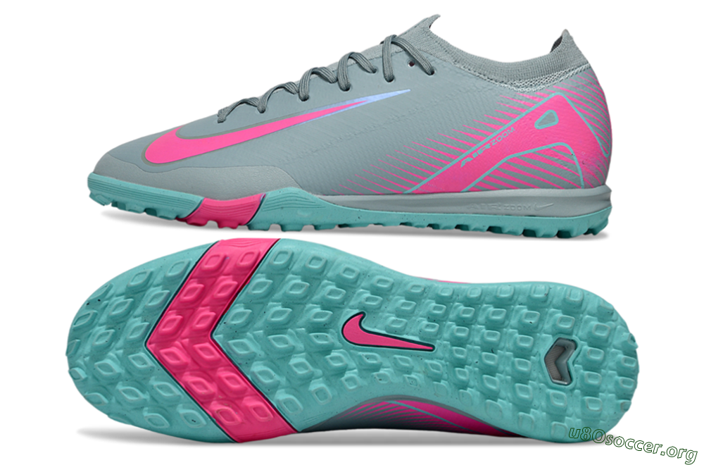 Nike Air Zoom Mercurial Vapor 16 Elite TF Football Shoes - Jade/Pink/Silver 6