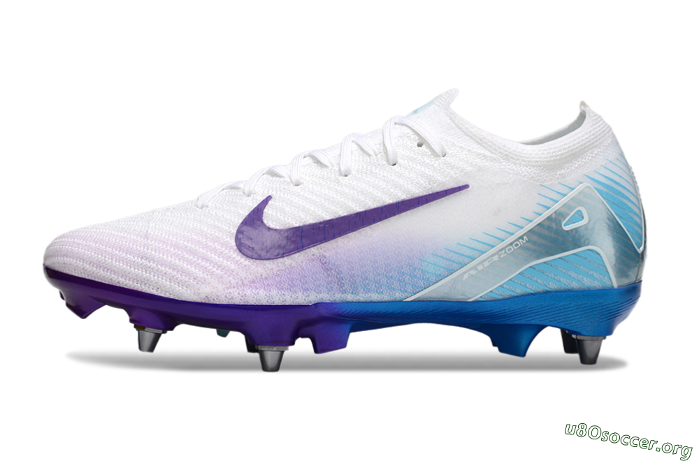 Nike Air Zoom Mercurial Vapor 16 Elite SG Football Boots - White/Purple/Jade 3