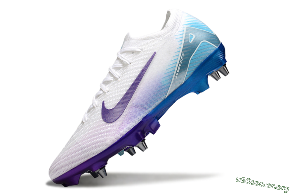 Nike Air Zoom Mercurial Vapor 16 Elite SG Football Boots - White/Purple/Jade 5