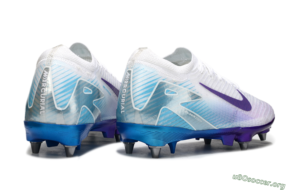 Nike Air Zoom Mercurial Vapor 16 Elite SG Football Boots - White/Purple/Jade 6