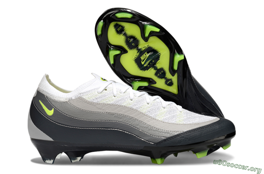 Nike Air Zoom Mercurial Vapor 16 Elite FG Football Boots - White/Grey/Yellow 2